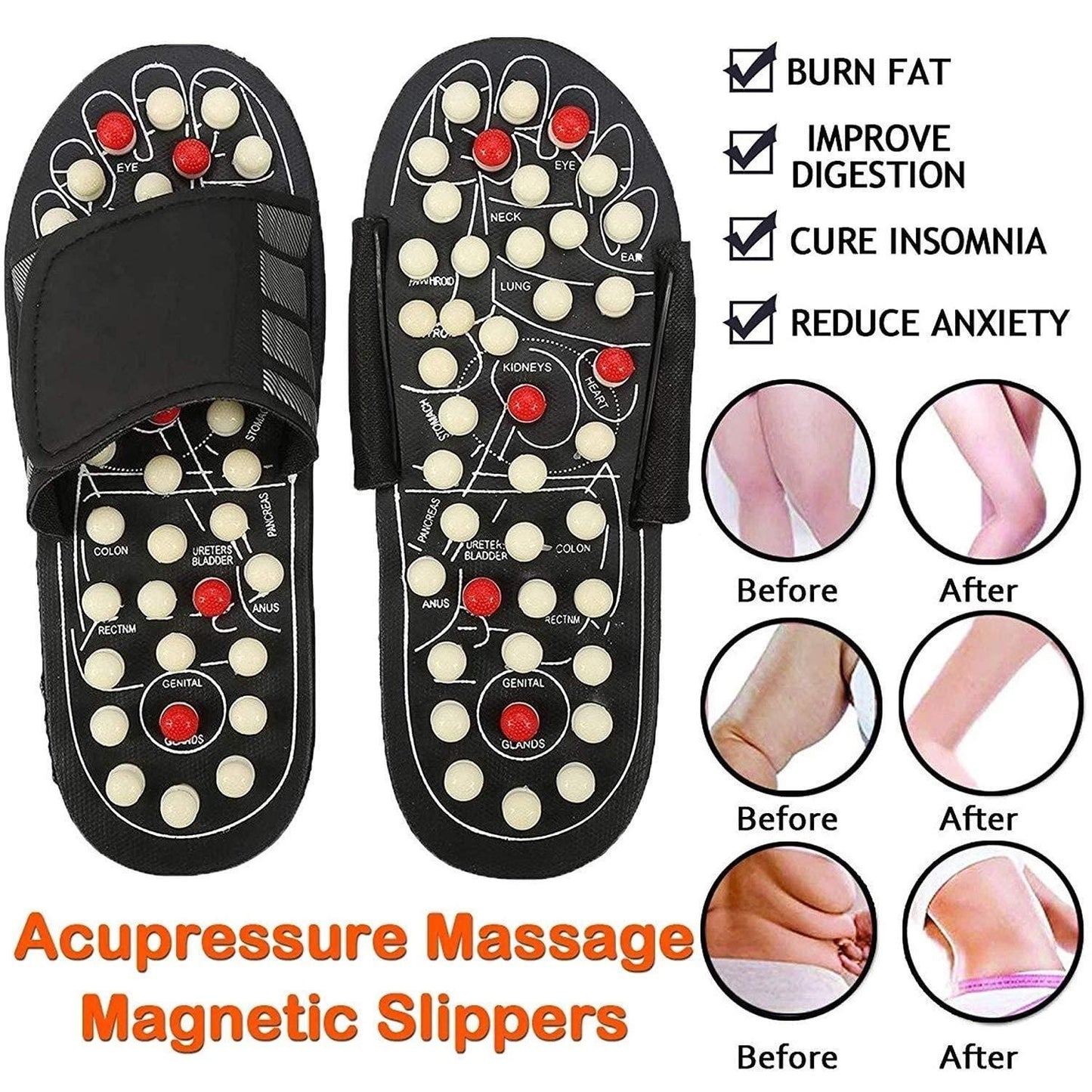 Acupressure & Magnetic Therapy Slippers – Manual Spring Yoga Paduka for Blood Circulation & Pain Relief