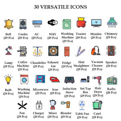 3D Premium Switch Stickers – Pack of 149 | Assorted Colors | Decorative Vinyl Stickers