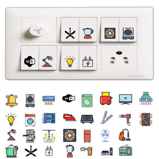 3D Premium Switch Stickers – Pack of 149 | Assorted Colors | Decorative Vinyl Stickers