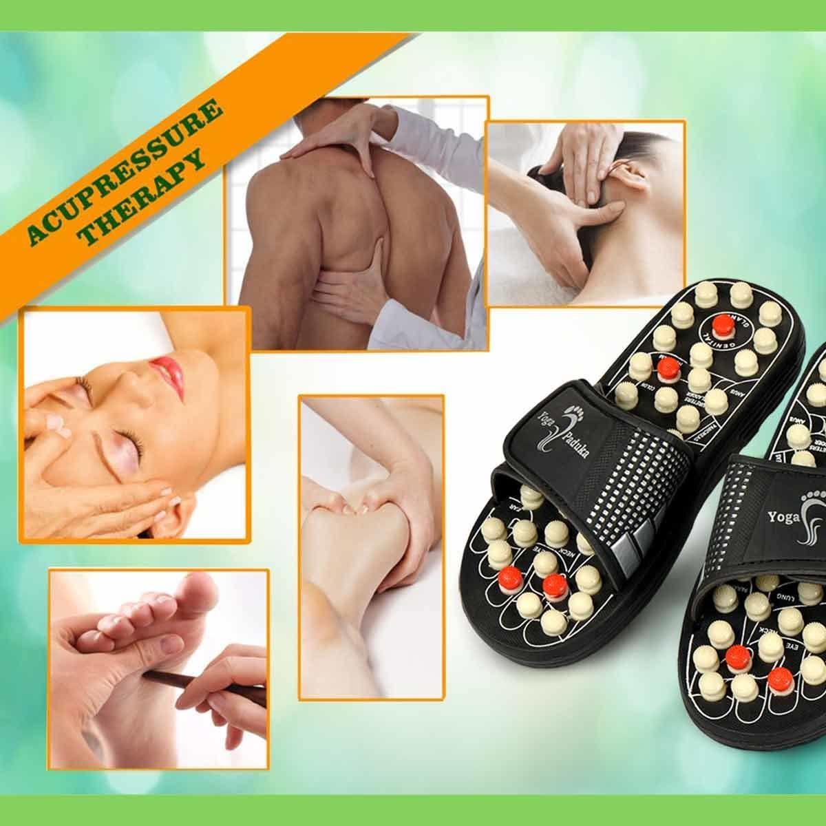 Acupressure & Magnetic Therapy Slippers – Manual Spring Yoga Paduka for Blood Circulation & Pain Relief