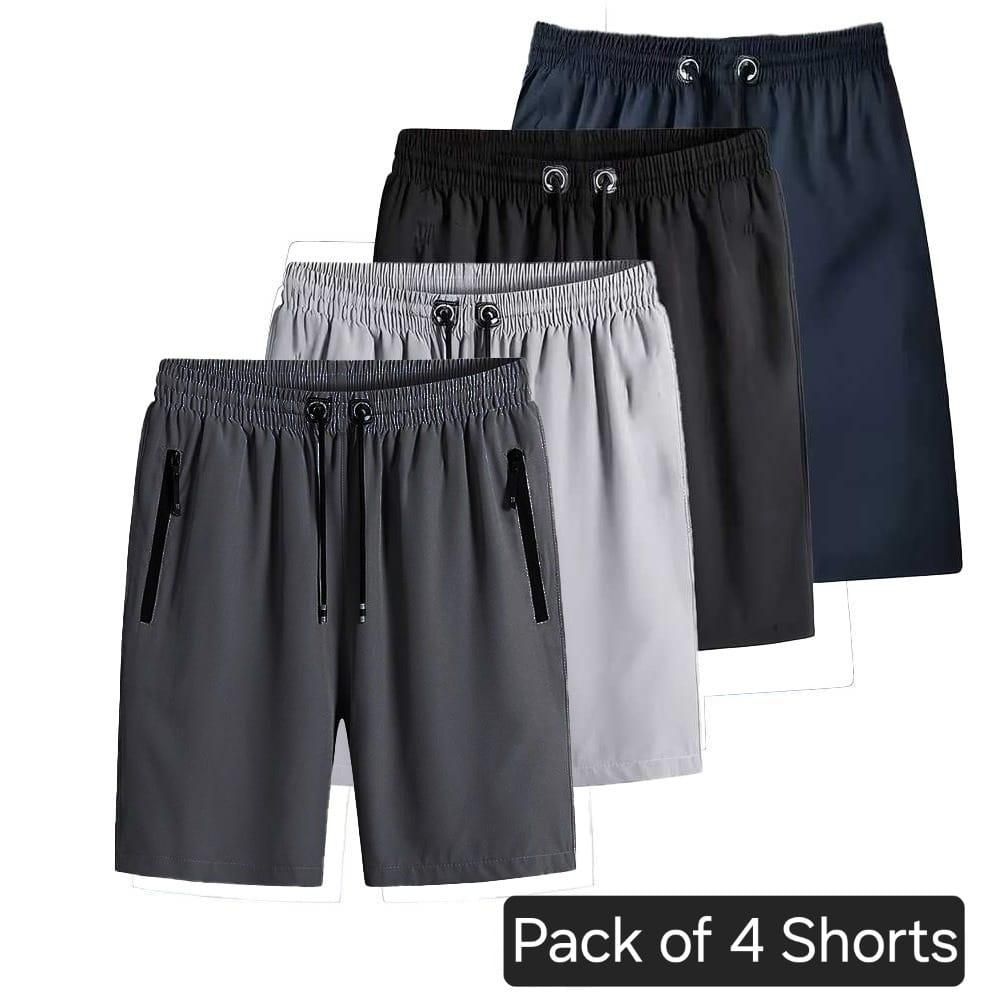 Combo of 4 Men’s Stretchable Cotton Shorts –  Casual Summer Shorts for Men (Pack of 4)