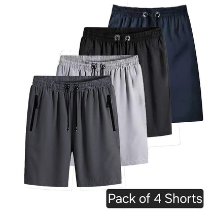 Combo of 4 Men’s Stretchable Cotton Shorts –  Casual Summer Shorts for Men (Pack of 4)