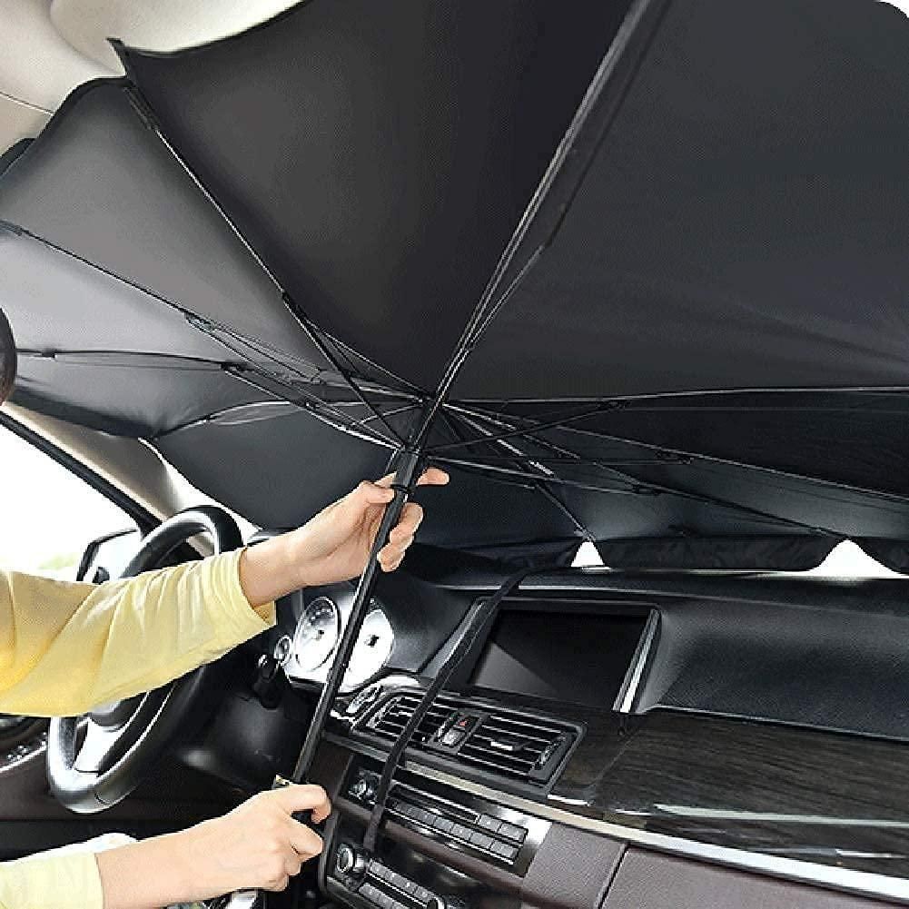 Car Windshield Umbrella Sunshade - Black